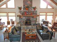 Comfort around the fireplace in great room